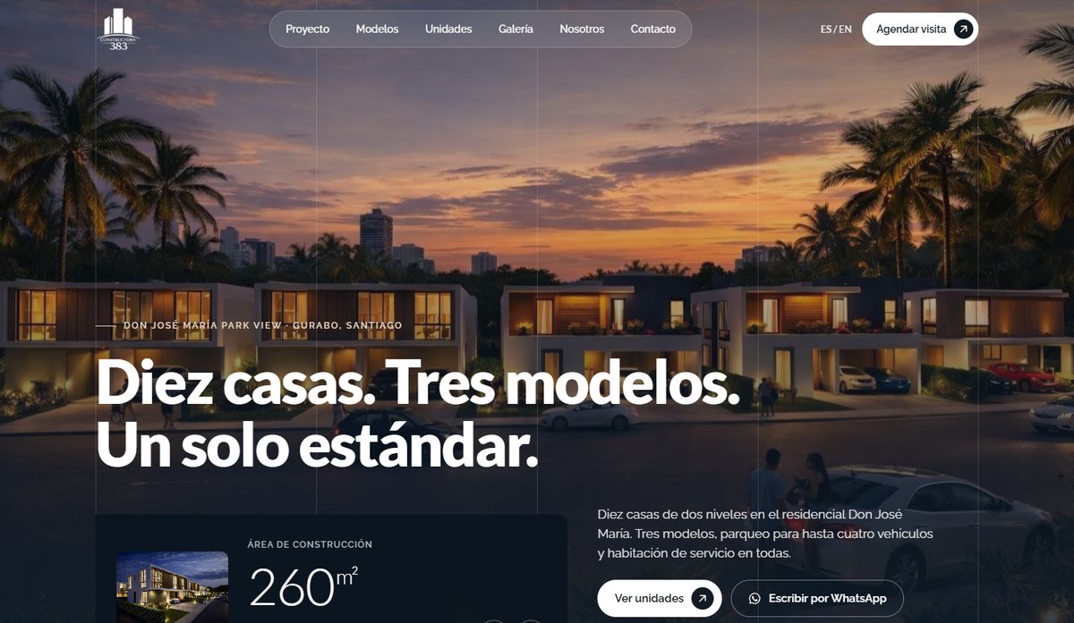 Sitio web de Constructora 383
